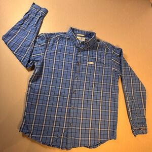 Columbia Sportswear Company Blue Plaid Long Sleeve Button Down Shirt Mens Large